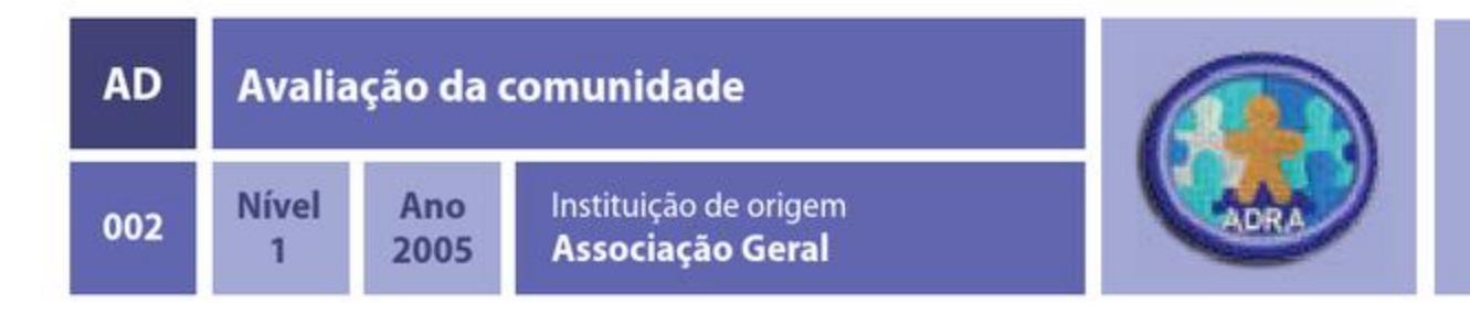 Avaliação da comunidade